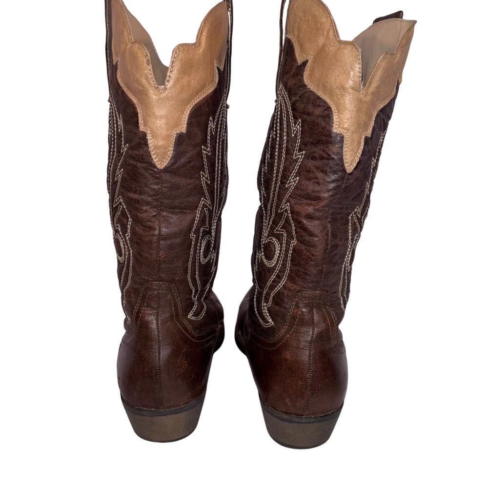 Coconuts by Matisse Cimarron Cowboy Boots Women's 9 Brown Western Stitch Leather - Picture 5 of 6